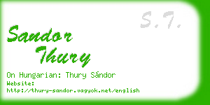 sandor thury business card